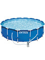 Бассейн каркасный Intex, 305х76 см, Metal Frame, 28202NP, фильтр-насос, 4485 л, сливной клапан - фото 8