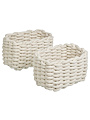 Набор плетеных корзин 3 шт, прямоугольный, плетеный, хлопок, бежевый, 34х28х15 см, 21х14х13 см, МП, Y4-8933 - фото 6