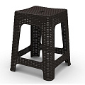 Табурет Rattan пластик ING6181ГШК Пластик Репаблик, горький шоколад, 36.3х36.3х44.8 см