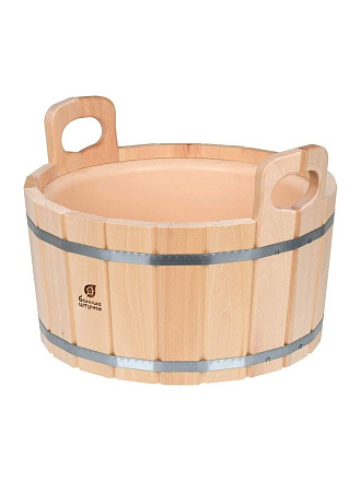 Ушат шайка для бани Банные штучки, 12 л, с пластиковой вставкой, липа, 32692