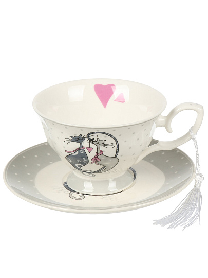 Чайная пара керамика, 2 предмета, на 1 персону, Котики, B060812