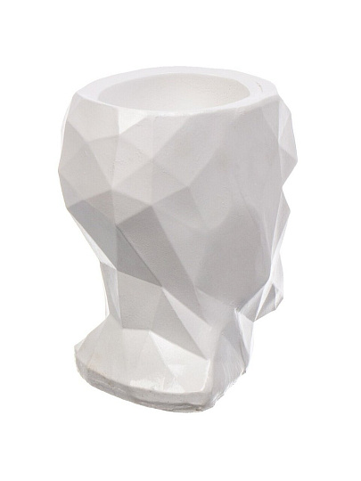 Кашпо гипс, 0.5 л, 19х18 см, белое, Оскар, 395/4