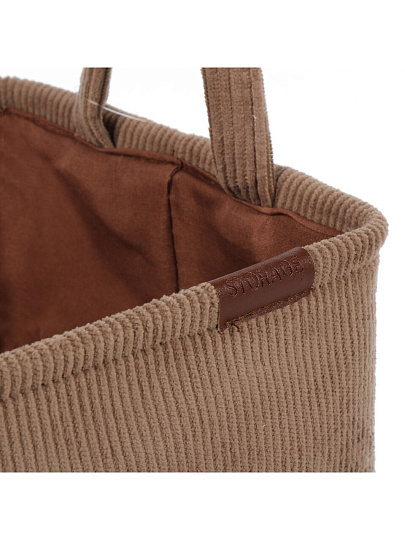 Корзина для хранения, 30х20х16 см, прямоугольная, вельвет, коричневая, A190021