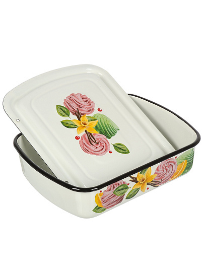 Лоток сталь, эмал, 2.5 л, прямоуг, Керчь, Зефир, 42504-112/6, бел