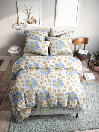 Постельное белье 2-спальное, с европростыней, простыня 200х220 см, 2 наволочки 70х70 см, пододеяльник 175х215 см, Веселина, бязь, в ассортименте, Микс