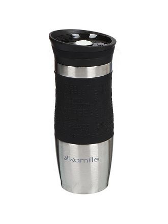 Термокружка нержавеющая сталь, 0.38 л, Kamille, TPR-вставка. 2 цвета, в ассортименте, 2069