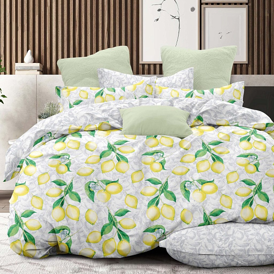 Постельное белье 1.5-спальное, простыня 150х215 см, 2 наволочки 70х70 см, пододеяльник 145х215 см, Love&amp;Live, поплин, 28355