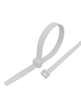 Хомут стяжной кабельный, 3.6х100 мм, нейлон, 100 шт, белый, Rexant, 07-0100-4