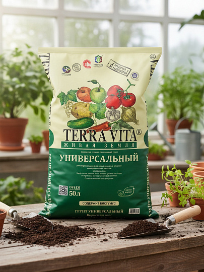 Грунт Живая земля, универсальный, 50 л, Terra Vita