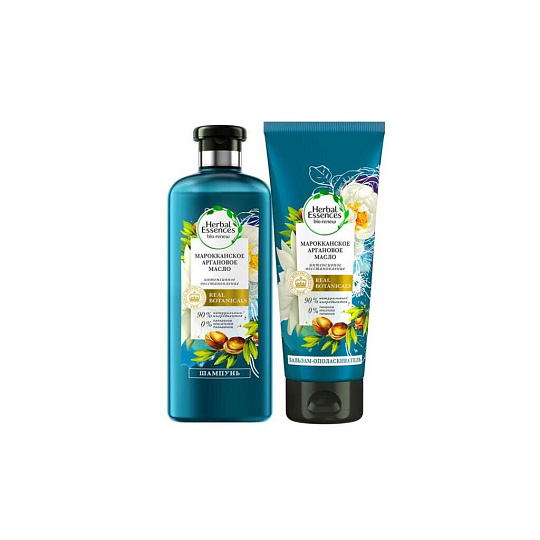 Набор подарочный для женщин, Herbal Essences, Марокканское аргановое масло, шампунь 400 мл + бальзам - ополаскиватель Марокканское аргановое масло 180 мл