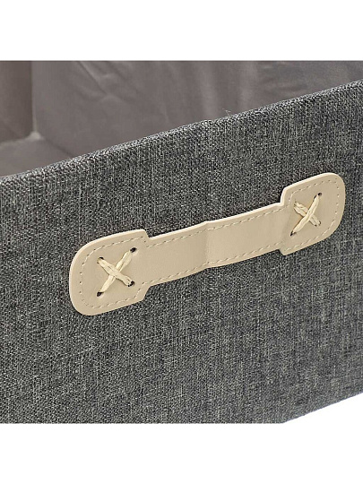 Кофр для хранения, 1 секция, с крышкой, складной, 36х26х16 см, с ручкой, серый, A290122