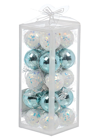 Набор шаров 20 шт, белый, голубой, 3 см, Y4-8462