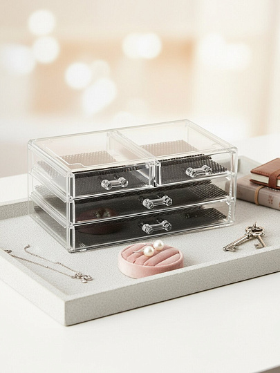 Шкатулка для украшений, пластик, 24х15х11 см, A320050