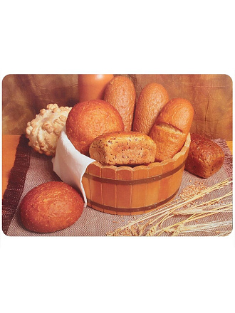 Салфетка для стола пластик, 40х28 см, прямоугольная, Корзина хлеба, PPM-01-BB/ 312323