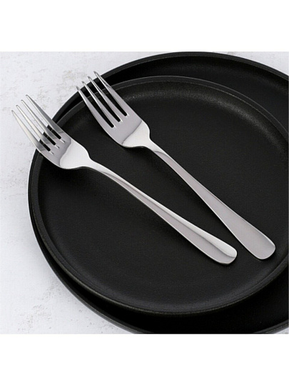 Вилка нержавеющая сталь, 2 предмета, серебристая, столовая, Domenik, Nordic, DMC080