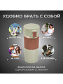 Термокружка нержавеющая сталь, пластик, 0.43 л, Daniks, колба нержавеющая сталь, бежевый, фисташковая, JS-002-pistachios-beige - фото 4