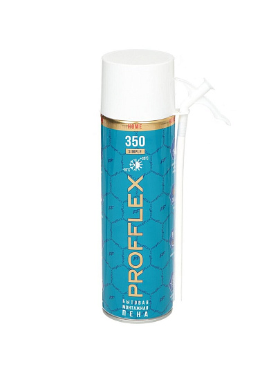 Пена монтажная Profflex, Blue Simple, бытовая, 30 л, 500 мл, 350 г, всесезонная, 638