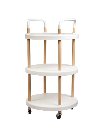 Полка для ванной пластик, напольная, 3 яруса, 48х81.5 см, на колесах, T2020-2548