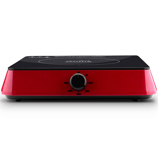 Плита электрическая Smile, EPI 9050, 1600 Вт, 1 конфорка, индукционная, стеклокерамика, механическая, переключатель поворотный, красная