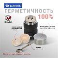 Термос нержавеющая сталь, 0.5 л, широкая горловина, Daniks, колба нержавеющая сталь, с ложкой, черный, J-003 - фото 9