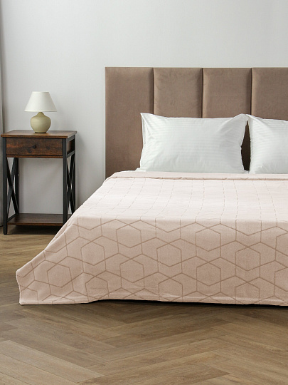 Плед 200х240 см, микрофибра, 100%пэ, 280г, Silvano, Геометрия, серо-бежевый