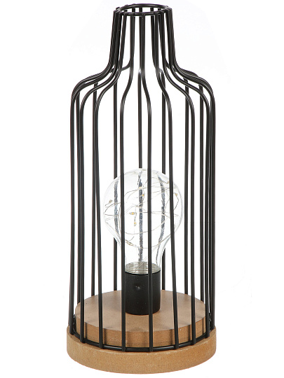 Фонарь декоративный 11х11х23 см, на батарейках, металл, мдф, Бутыль, Y4-11344