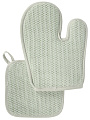 Набор кухонный 2 шт, 29х22 см +19х19 см (варежка,прихватка), полиэстер, светло-зеленый, B180060 - фото 2