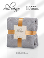 Плед евро, 200х220 см, велсофт жаккард, 100% полиэстер, Silvano, Valeria, серый, 200/435-VLR/LA