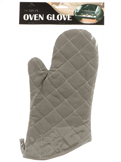 Прихватка-варежка 32х18 см, 100%пэ, серая, B180051