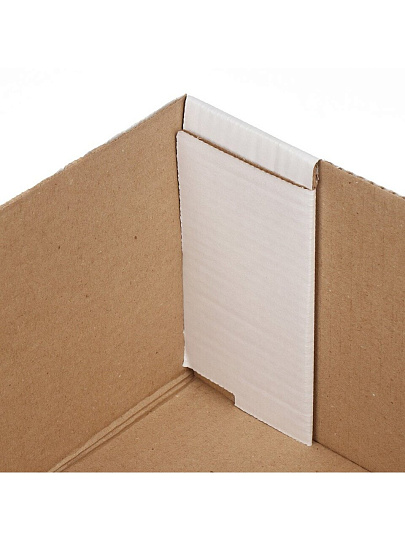 Коробка для хранения, 1 секция, с крышкой, складная, 32х26х17 см, гофрокортон, белый/бурая, Космос, Д20104.0027