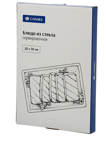 Блюдо стекло, прямоуг, 20х30 см, Зима, Daniks