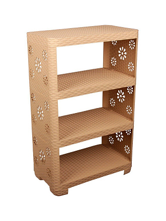 Полка для обуви, пластик, 4 секции, 52х30х82.5 см, какао, Альтернатива, Плетенка №2, М2553