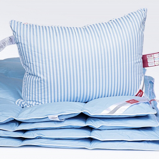 Подушка 68 х 68 см, гусиный пух 10%, перо 90%, Классика, чехол 100% хлопок, средняя, Kariguz, КЛ10-5