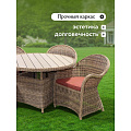 Мебель садовая Green Days, Милтон, бежевая, стол, 122х122х75 см, 4 кресла, подушка красная, CYH1944W-1 - фото 15