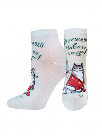 Носки для женщин, хлопок, Брестские, Classic New year, 739, молочные, р. 25, 21С1145