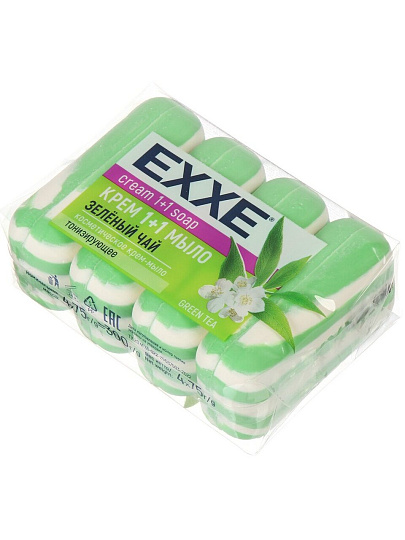 Крем-мыло Exxe, 1+1 Зеленый чай, 4 шт, 75 г