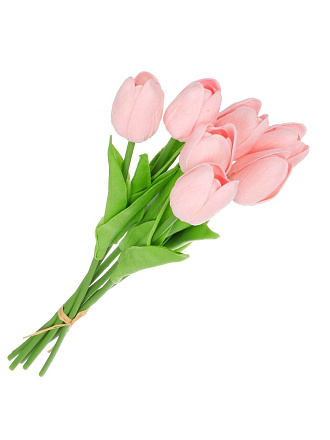 Цветок искусственный декоративный Тюльпан, 7шт., 33 см, розовый, Y6-10417