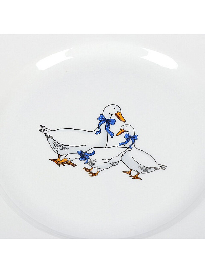 Миска фарфор, круглая, 4.5 см, 0.3 л, Гуси новые, Дулевский фарфор, 101882