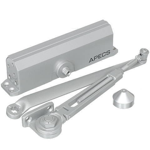 Доводчик дверной Apecs, DC-20.6/1400/160/F-A3-SL, -30°C + 60 °C, 160 кг, серебряный, 18931