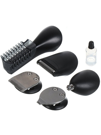 Набор для стрижки и бритья, Rion, IPX6, сетевой, бирюзовый, 6 в 1, ящик для хранения, триммер для волос в носу, бритва, лезвие