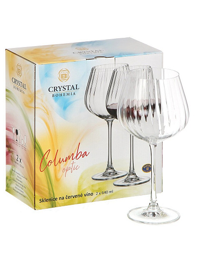 Бокал для вина, 640 мл, стекло, 2 шт, Bohemia, Columba optic, 91L/1SI81/0/00000/640-211AVA