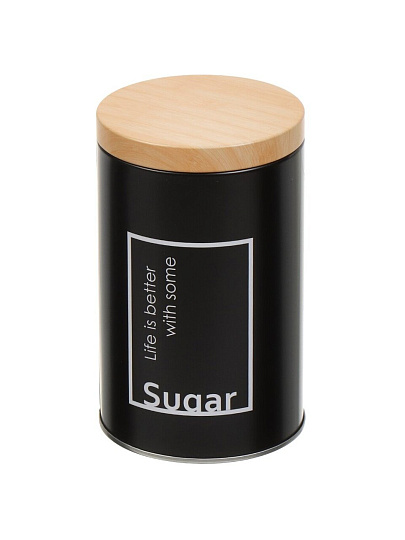 Банка для сыпучих продуктов, металл, 0.8 л, 9х14.5 см, с крышкой, Сахар, Y4-5657