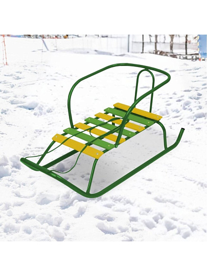 Санки Ветерок, В1/З2, спинка, поводок, зеленые, Nika