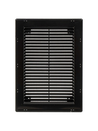 Решетка вентиляционная пластик, вытяжная, 180х250 мм, с сеткой, черная, Viento