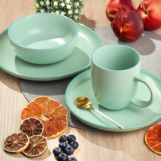 Кружка керамика, 400 мл, Macarons, Domenik, DM7003, мятная