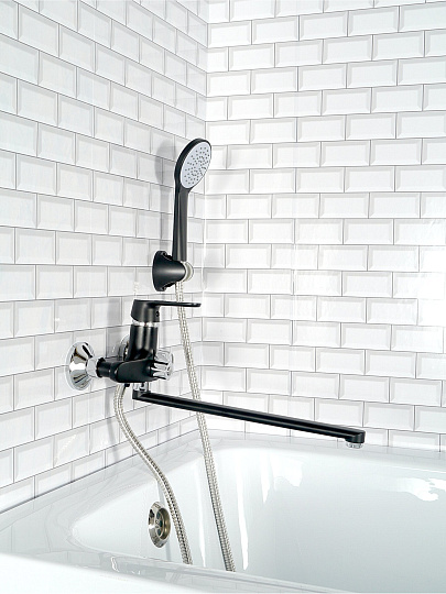 Смеситель для ванны, Potato, с картриджем, чер, P22118-6