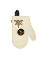 Рукавица для бани войлок, лого, белая, Банные штучки, 41419