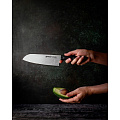 Нож кухонный Samura, Harakiri, сантоку, нержавеющая сталь, 17.5 см, рукоятка пластик, SHR-0095B/K