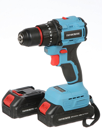 Дрель-шуруповерт аккумуляторный, Favourite, ДАБ 21, бесщеточный, 21 В, кейс, 303802102