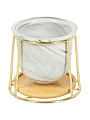 Горшок керамика, 0.27 л, 10х10.7 см, с золотой подставкой, Мрамор, Y4-5088 - фото 2